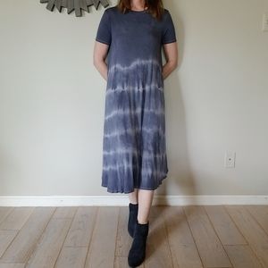 Jersey Tie Dye Midi Swing Dress small upcycled